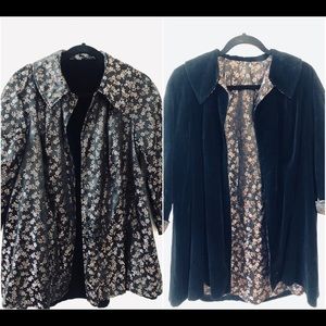 Vintage reversible velvet and floral satin jacket